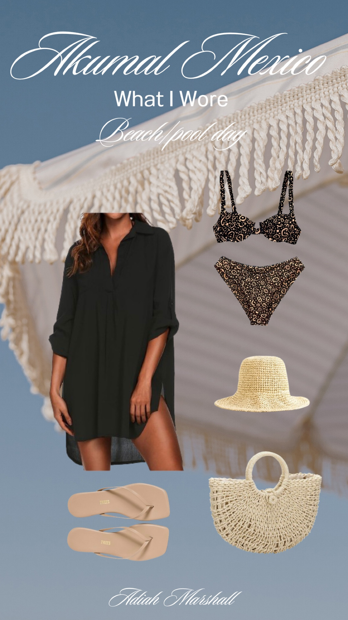 AKUMAL MEXICO 
Bikini small (not linkable; it’s from nuera swim)
Coverup small
TTS in sandals 

#LTKTravel #LTKSwim #LTKStyleTip