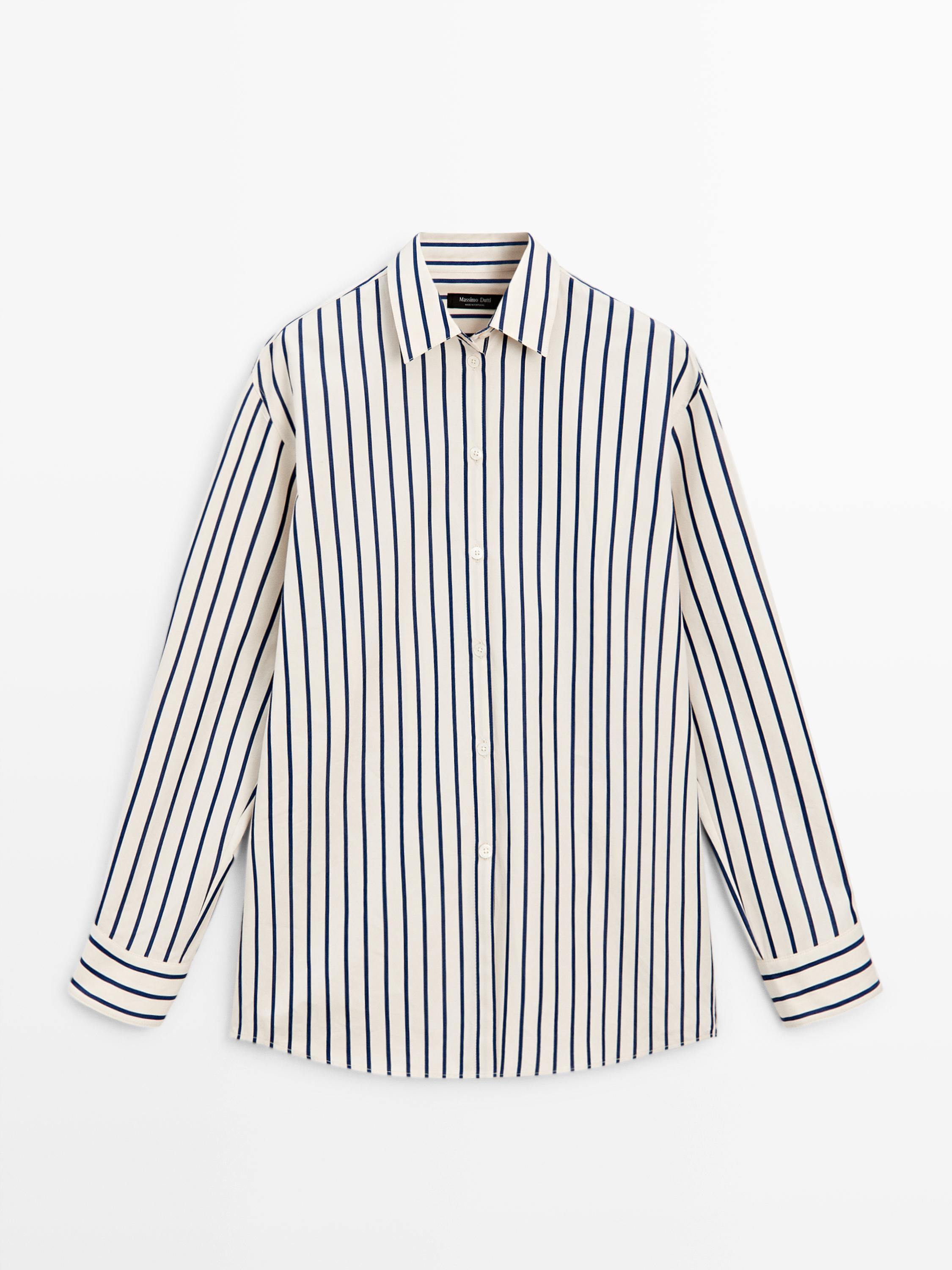 100% cotton striped shirt | Massimo Dutti US