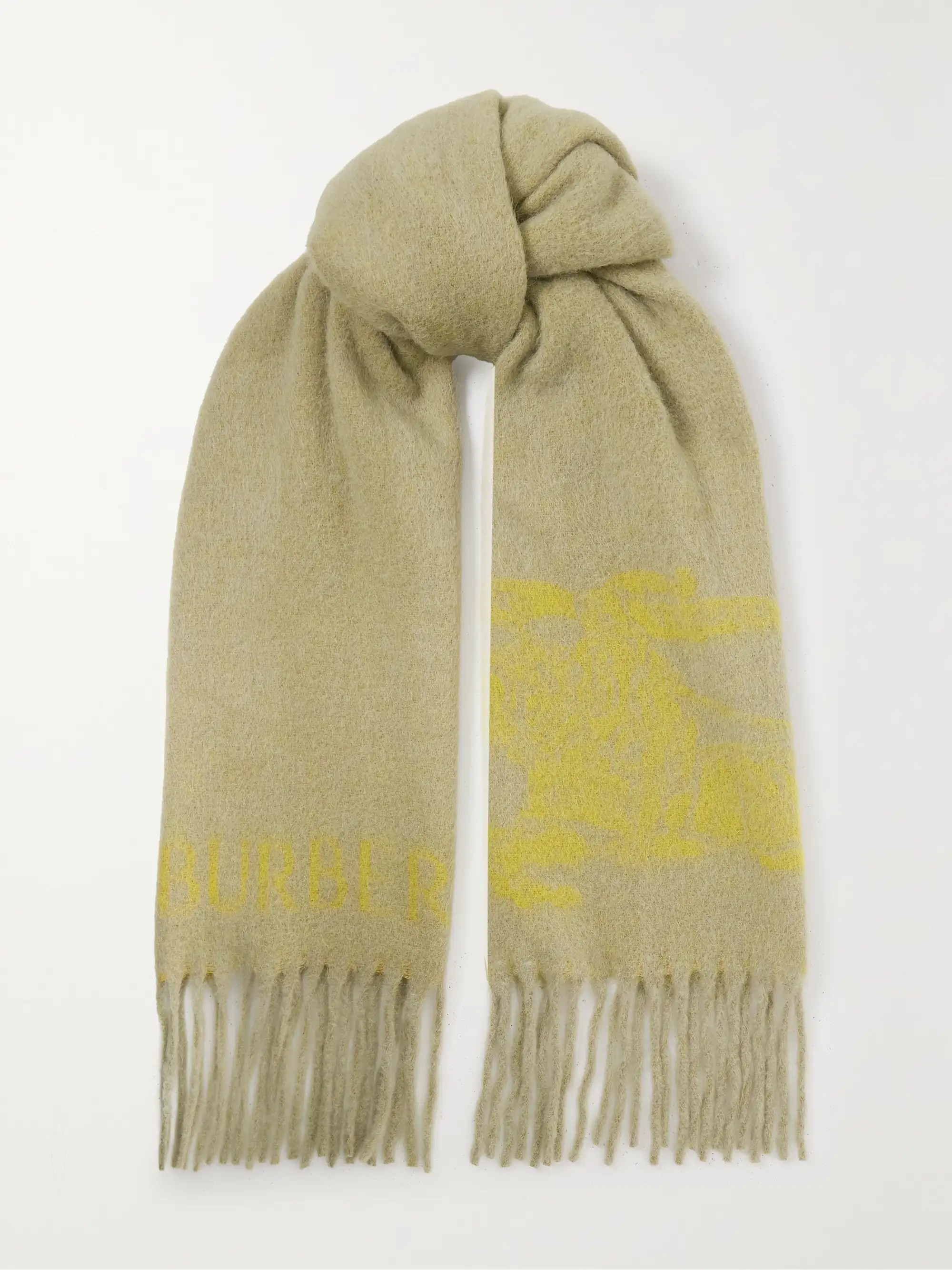 Fringed jacquard-knit scarf | NET-A-PORTER (US)