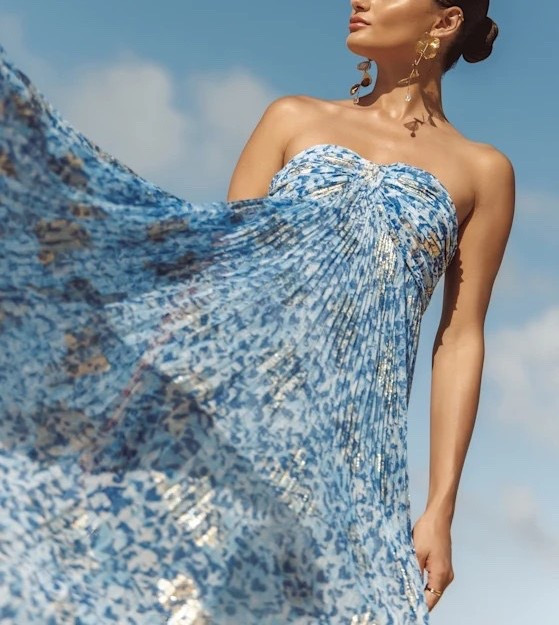 The Lynwen Blue Abstract Pleated Strapless Maxi Dress is effortless and angelic for all your beach vacations and summer getaways. Under $100.

Keywords: Wedding guest dress, strapless maxi dress, vacation beach dress, summer floral dress, summer maxi dress, resort outfits 2026, strapless dress, summer outfits women, floral print midi dress, floral print maxi dress, strapless abstract dress, day date, date night outfits, spring outfits 2026, spring outfits women

#LTKTravel #LTKgrwm #LTKWedding