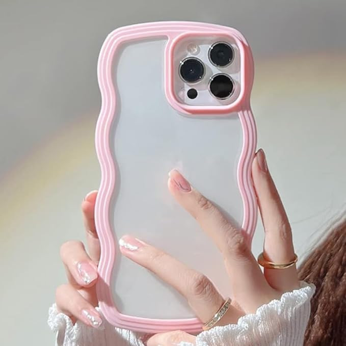 UEEBAI Wave Frame Clear Case for iPhone 13 Pro Max 6.7 inch Case Clear, Cute Wave Frame Slim Fit ... | Amazon (UK)