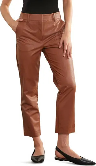 Tapered Faux Leather Crop Pants | Nordstrom Rack