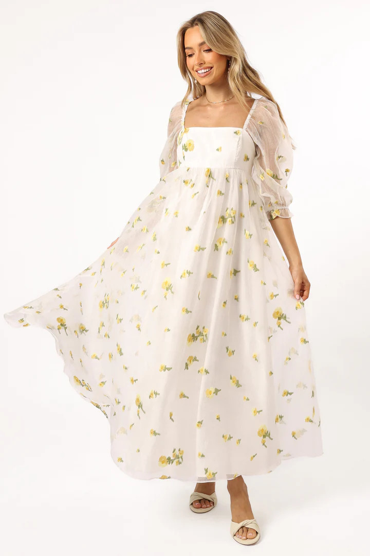 Kordyn Maxi Dress - White Yellow Floral | Petal & Pup (US)