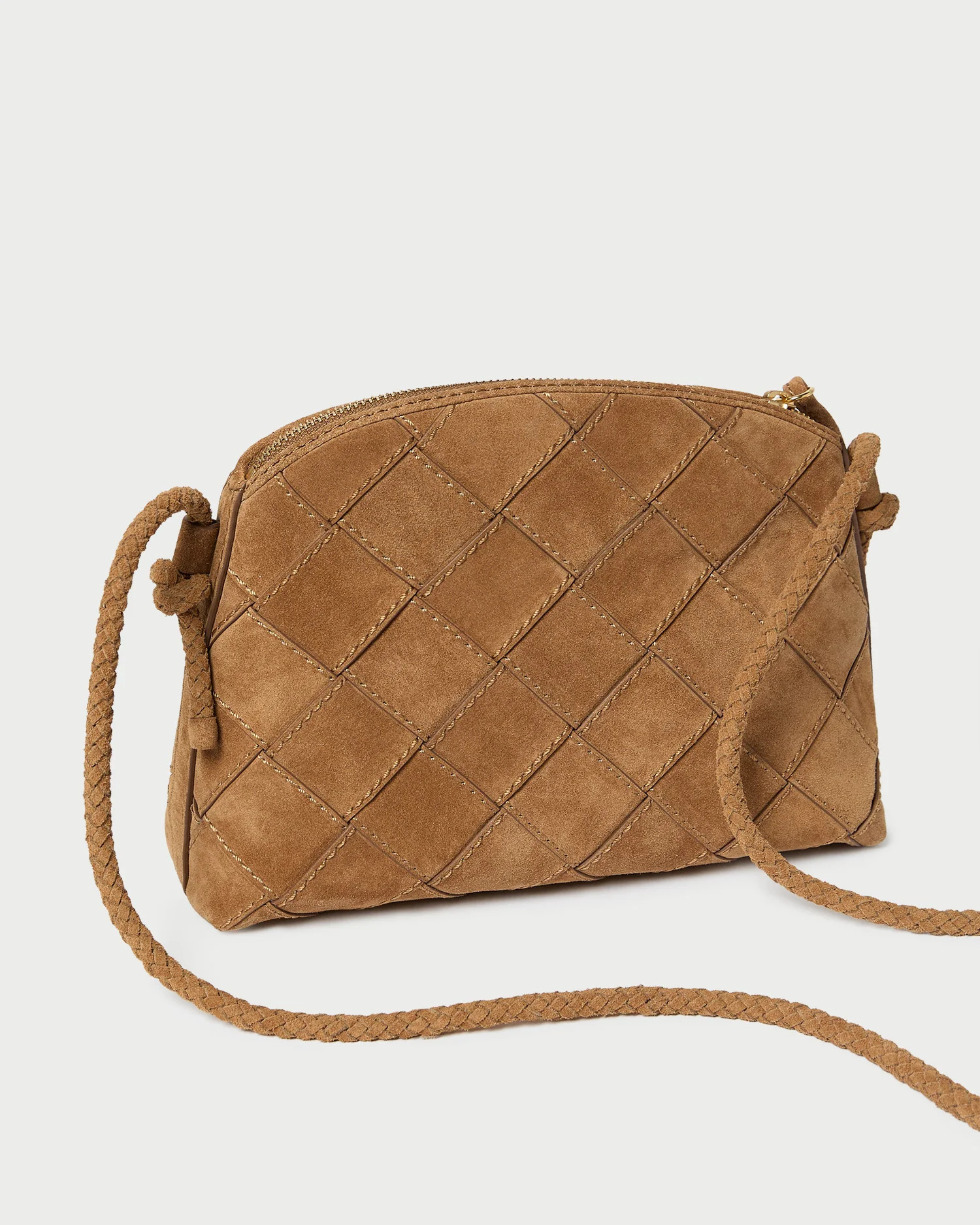 Mallory Toffee Woven Suede Crossbody | Loeffler Randall
