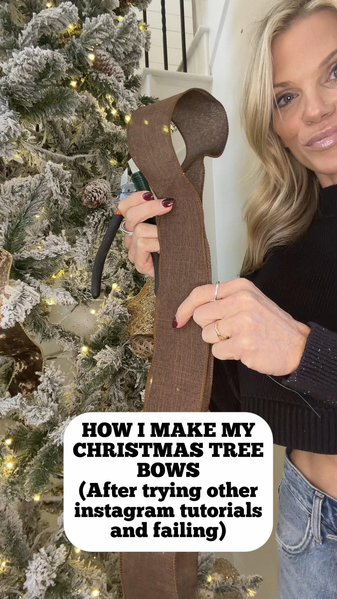I tried multiple tutorials and my bows kept coming apart or taking like 10 minutes each. I have a ton on my tree and needed to get faster. I remembered doing balloon stacks in quads for apartment leasing back in college and used that wrapping technique idea for how to do my bows.

It’s like ribbon and bows for dummies! And best news all of my ribbon is from Amazon!Will you add ribbon to your tree this season?

#ribbon #bows #christmasribbon #inspiration #brownchristmasinspo #christmas #neutralchristmastree #christmasdecor #christmasdecoration #christmastree #wiredribbon #christmasbow #christmasdecor #holidaydecor #ribbonturtorial #bowtutorial #holidayjunkie

#LTKHome #LTKHoliday #LTKSeasonal