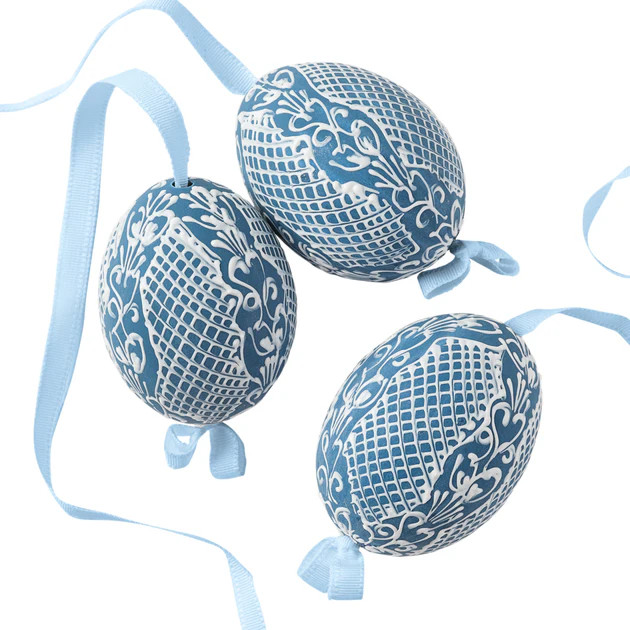 Grandmillennial Egg Ornament - Set of 3 | Cailini Coastal