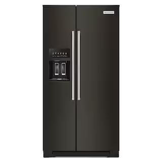 KitchenAid 36 in. W 22.6 cu. ft. Side by Side Refrigerator in PrintShield Black Stainless Steel, ... | The Home Depot