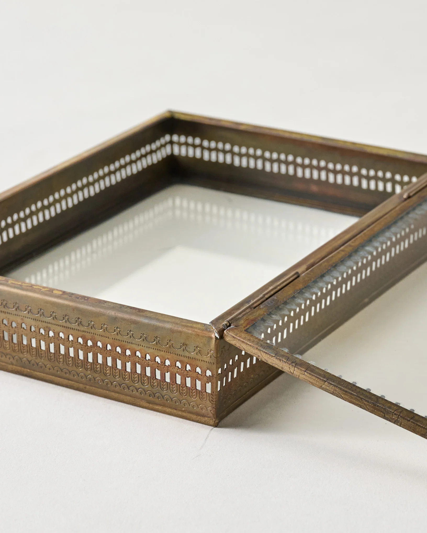 Willow Etched Metal and Glass Box | Magnolia