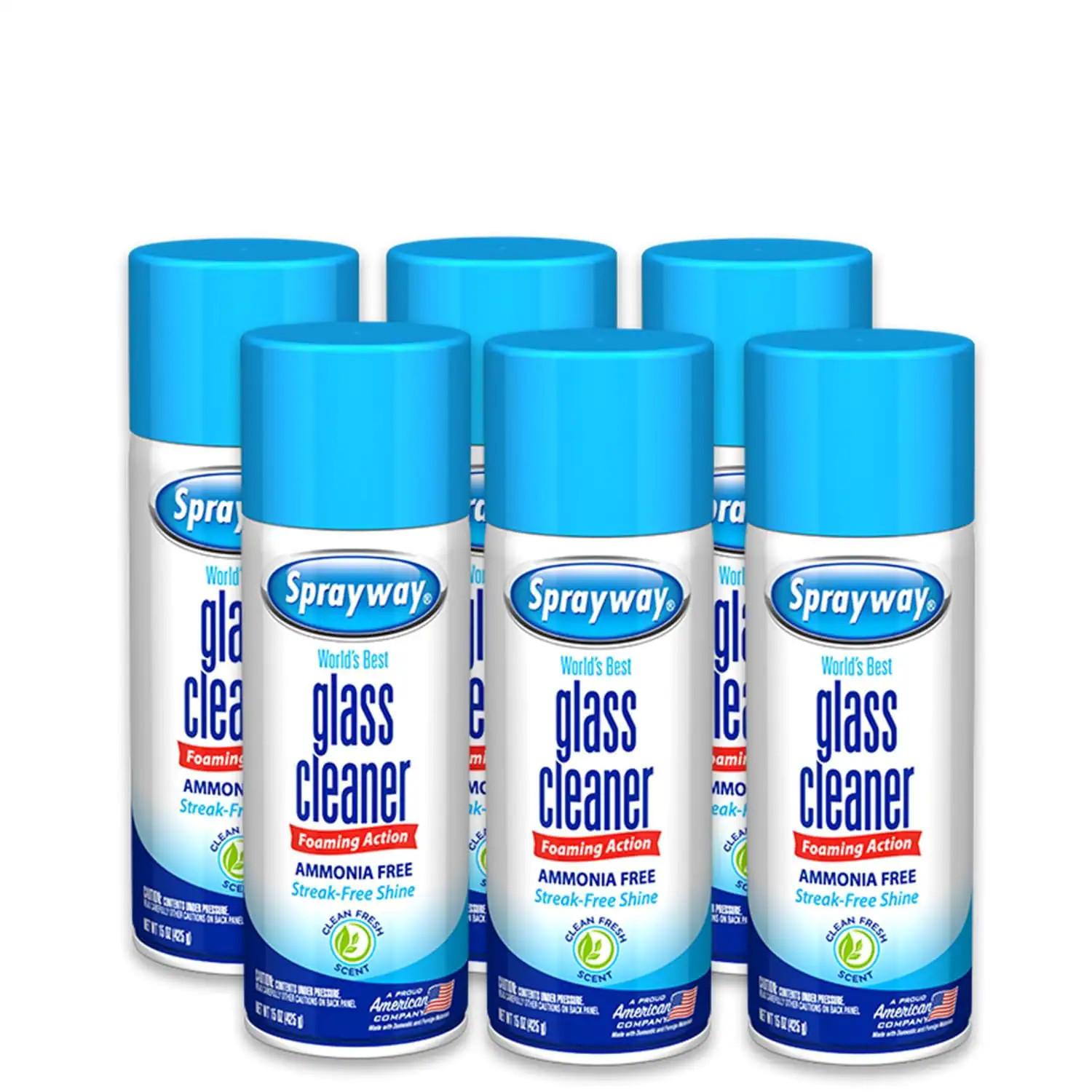 Sprayway Glass Cleaner Foaming Aerosol Spray 15oz Pack of 6 Ammonia-Free Streakless Fast-Acting Cleans Polishes Glass Surfaces Fresh Scent Removes | Lowe's