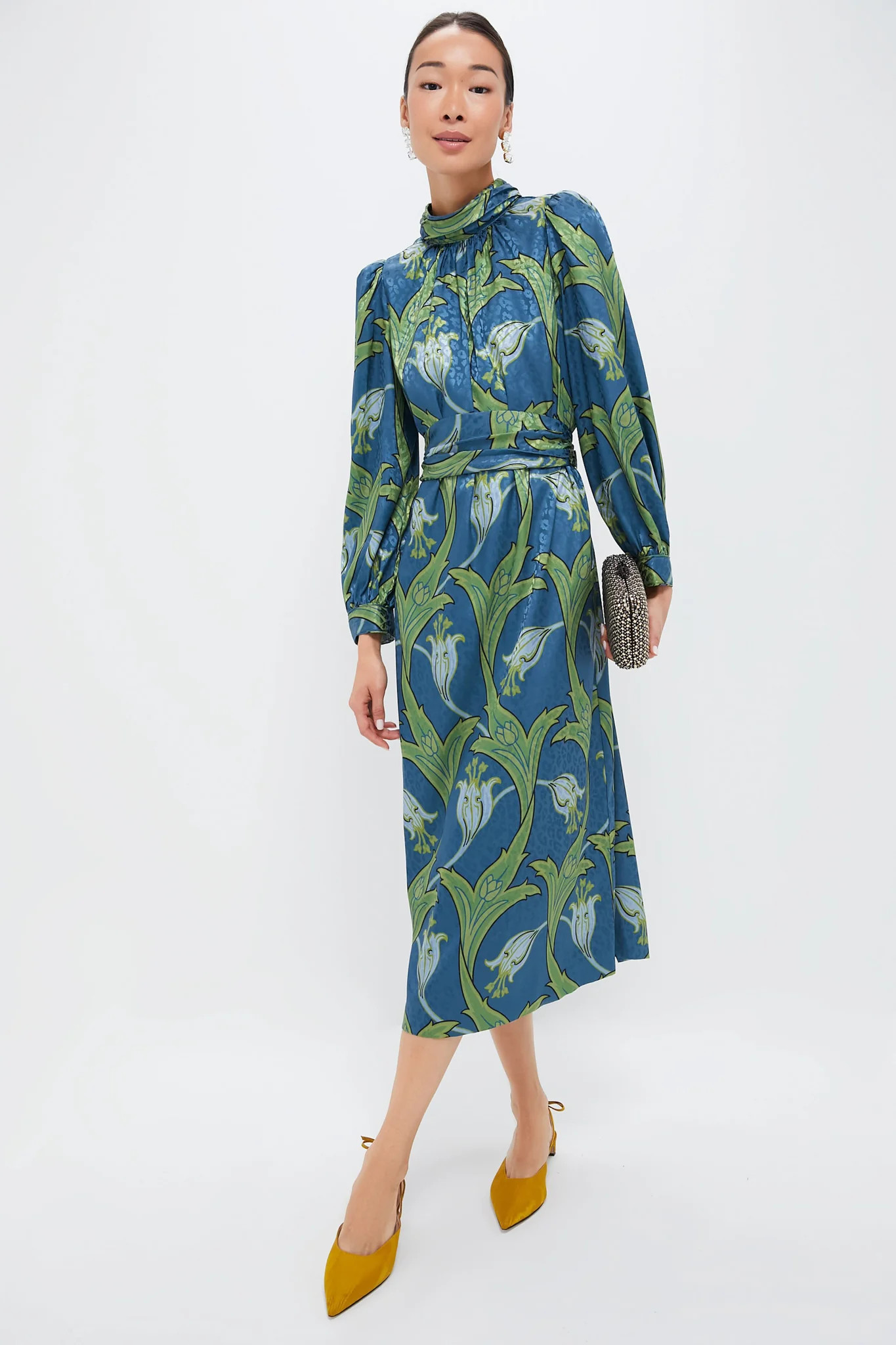 Deco Floral Satin Faven Dress | Tuckernuck (US)