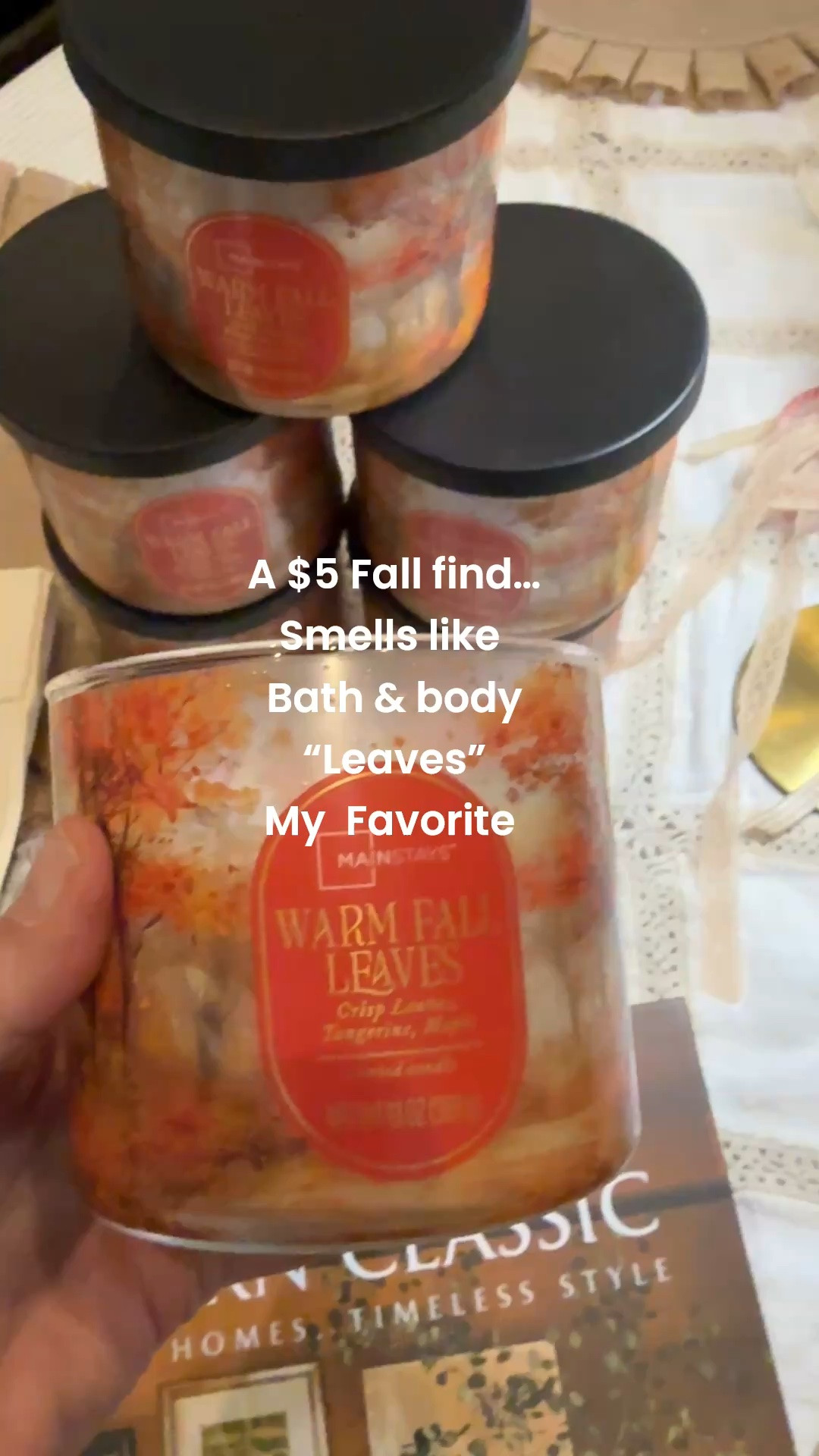 🍂🍁Fall Find 🍂🍁
$5  candle 
Verses the $30 Bath and body version

Fall favorite candle of mine is leaves by Bath & body
But once I found out they’re the most toxic candle… and they leave a black soot on my walls and ceiling…

I was so happy to find this candle that smells identical and is so affordable $5 same size and it does have black soot 

🍂🍁 candle lovers 🍂🍁

#LTKHome #LTKSeasonal