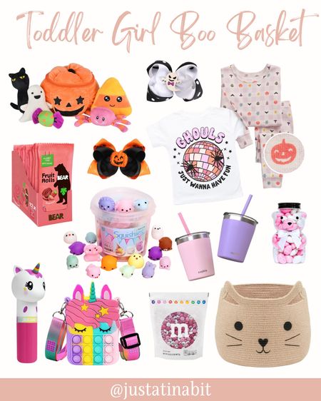 Toddler girls boo basket inspo / boo basket finds / boo basket essentials / boo basket items / girly items / halloween pajamas / halloween girl candy / toddler toys / toddler girl accessories/ toddler cups 

#LTKkids #LTKSeasonal #LTKbaby