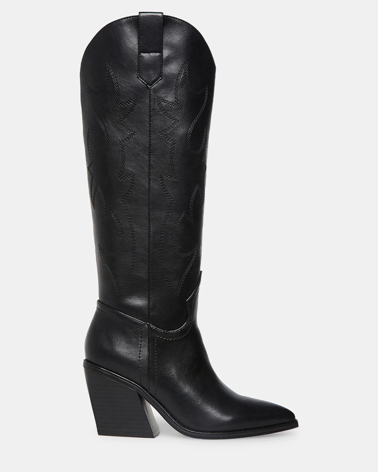 ARIZONA Black Knee High Western Cowboy Boots | Women's Designer Boots | Steve Madden (Canada)