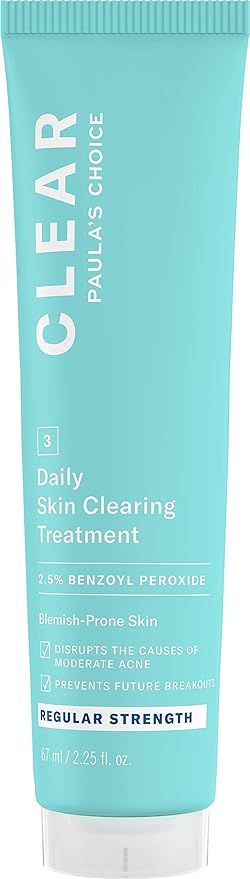 Paula's Choice CLEAR Regular Strength Skin Clearing Treatment, 2.5% Benzoyl Peroxide for Facial A... | Amazon (US)