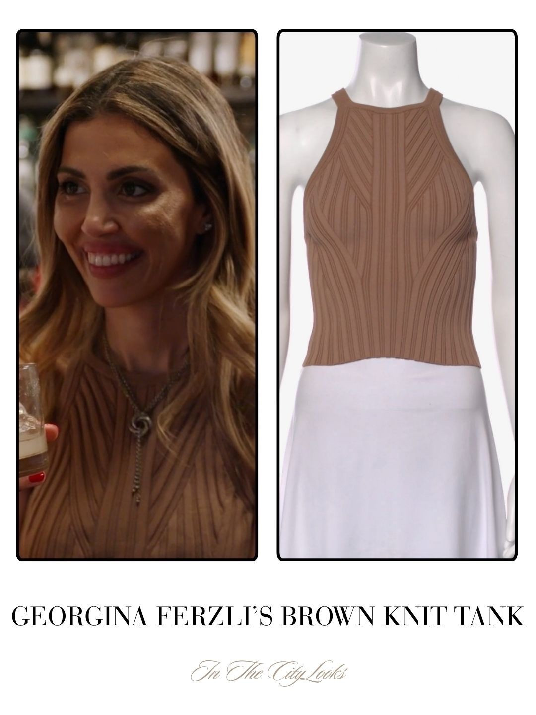 Georgina Ferzil’s Brown Knit Tank Top