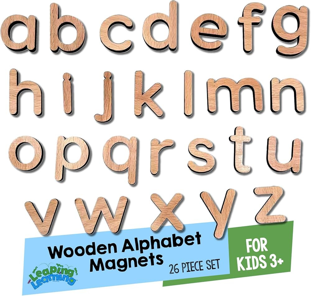 Leaping Learning Lower Case Wooden Letters Alphabet Magnets Set - Educational Toy for toddlers - ... | Amazon (US)