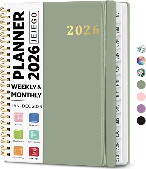 2026 Planner, Weekly and Monthly Calendar Planner Book, January 2026 - December 2026, Hardcover S... | Amazon (US)