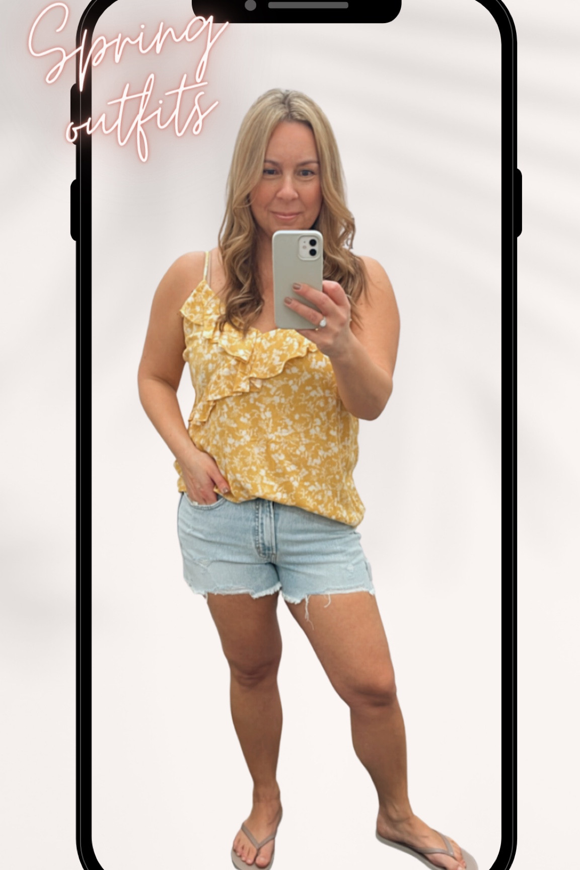 Spring outfit / vacation outfit! I’m wearing a large in ruffle top but would size down and a 10 in denim shorts but would size up one sz





Midsize fashion, Old Navy style, festival, over 40 fashion #ltkseasonal #ltkcurves 

#LTKtravel #LTKunder50 #LTKFind