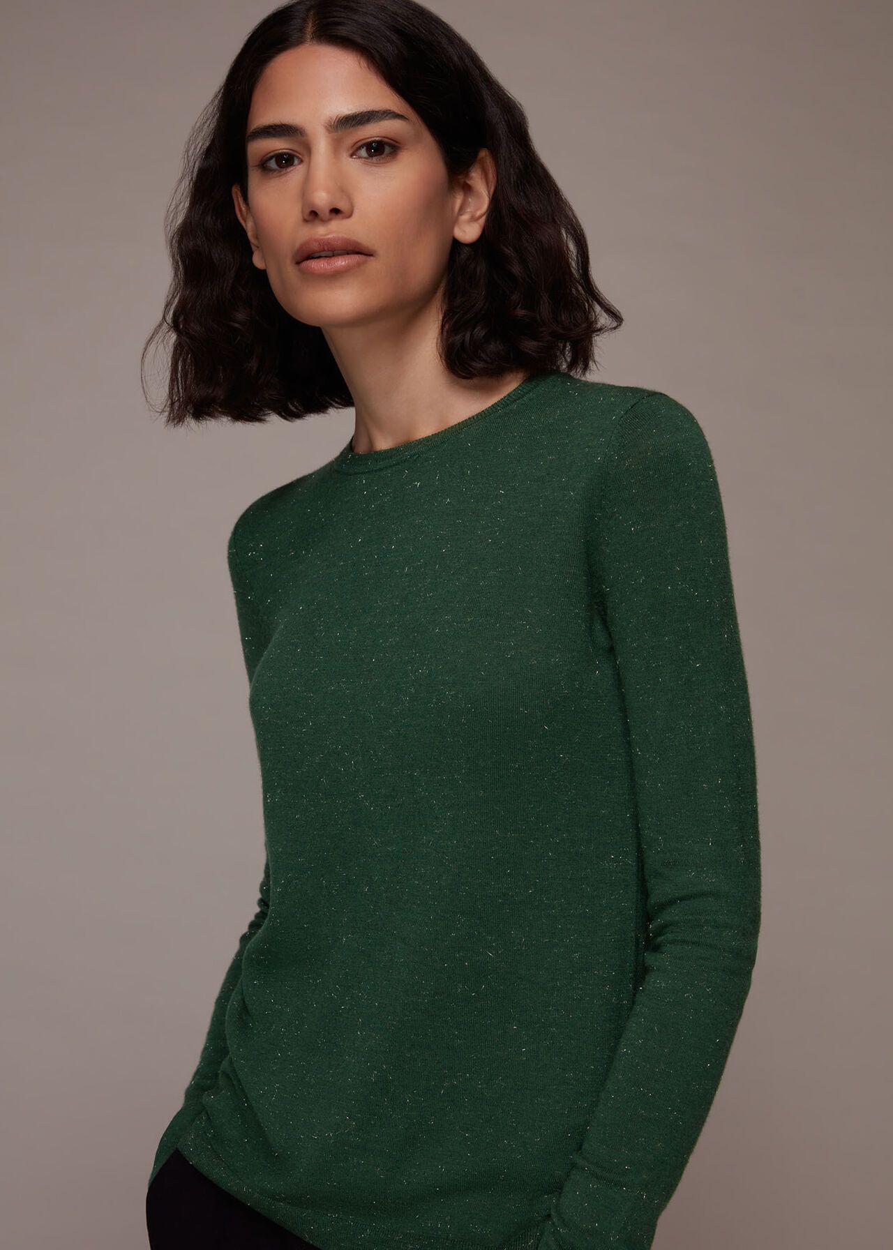 Green Annie Sparkle Knit | WHISTLES | Whistles | Whistles