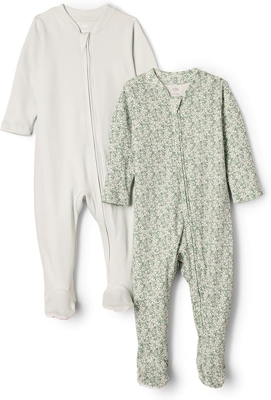 Amazon Essentials x Sofia Grainge Unisex Babies' Cotton Footed Sleep and Play Bodysuit, Pack of 2 | Amazon (US)