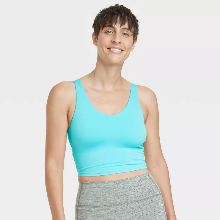 Women's Light Support V-Neck Cropped Sports Bra - All in Motion™ | Target