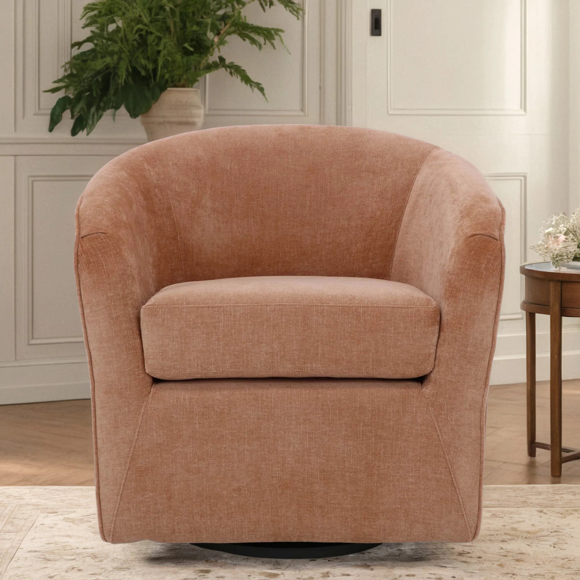 Mainstays Miles Swivel Accent Chair, Saganaga Clay | Walmart (US)