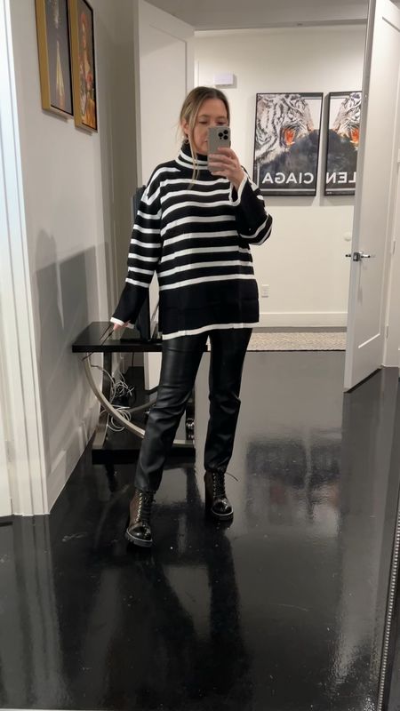 Mob wife aesthetic 

Mob wife outfit. Black and white striped sweater. Amazon finds. Amazon fashion. All black outfit. Mop wife look. Fashion trends. Black leather pants. Faux leather pants. 

#LTKparties #LTKVideo #LTKfindsunder50