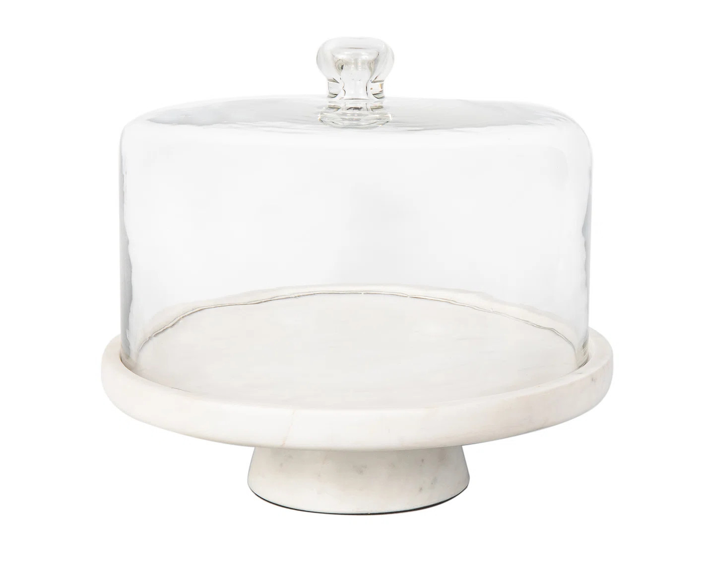 Sabrina Marble Footed Cake Stand With Dome | Wayfair North America