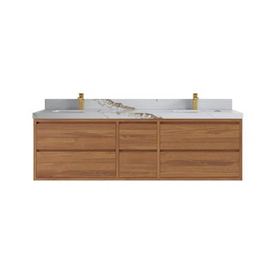 Madison Floating 72'' Double Bathroom Vanity with Top | Wayfair North America