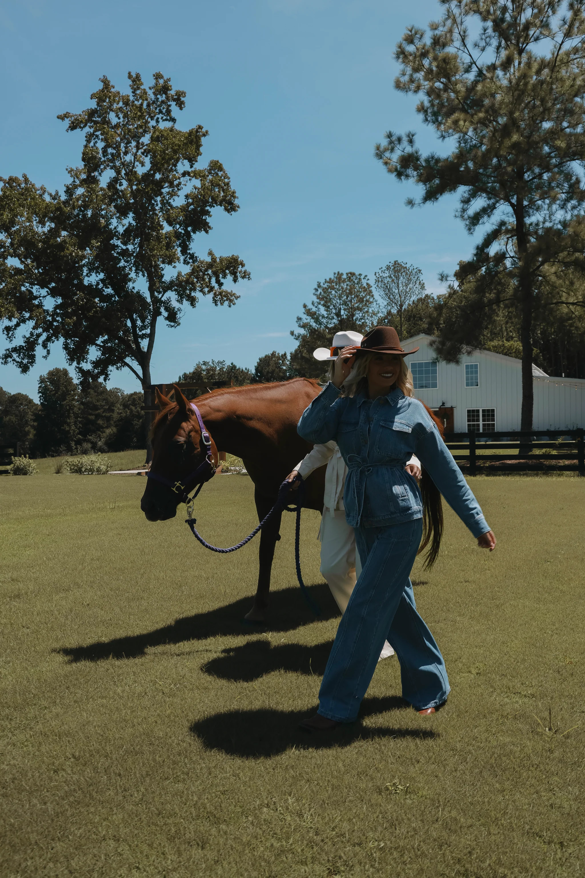 Tully Wide Leg Jeans - Mid-Blue | Triple Threads