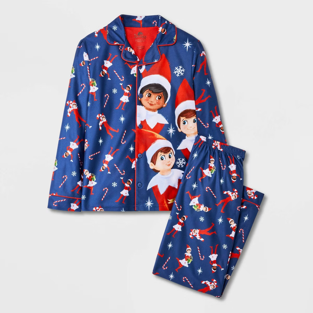 Boys' 2pc Elf on the Shelf Christmas Coat Pajama Set - Blue | Target