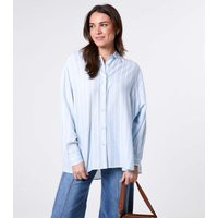 Women's Blue Striped Oversized Shirt Blue Vanilla New Look | New Look (UK)