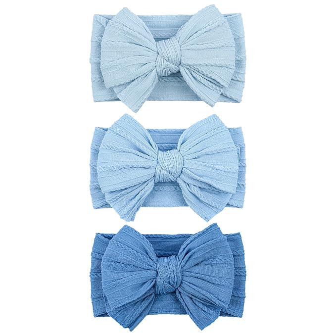 LemonSpace Handmade Baby Girls Headbands Soft Stretchy Nylon Hair Bands Hair Accessories with Bow... | Amazon (US)