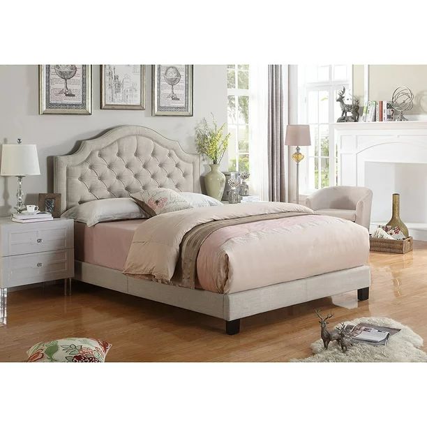 Alton Furniture Angelo Tufted Upholstered Panel/Platform Bed | Walmart (US)