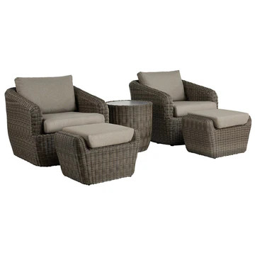 Liana 5-Piece Wicker Outdoor Patio Set | Outdoor Furniture | Chita
