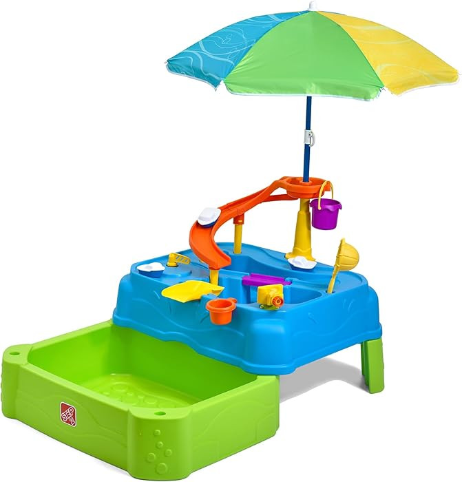 Step2 Waterpark Wonders Two Tier Water Table, Kids Water Activity Sensory Playset with Umbrella, ... | Amazon (US)