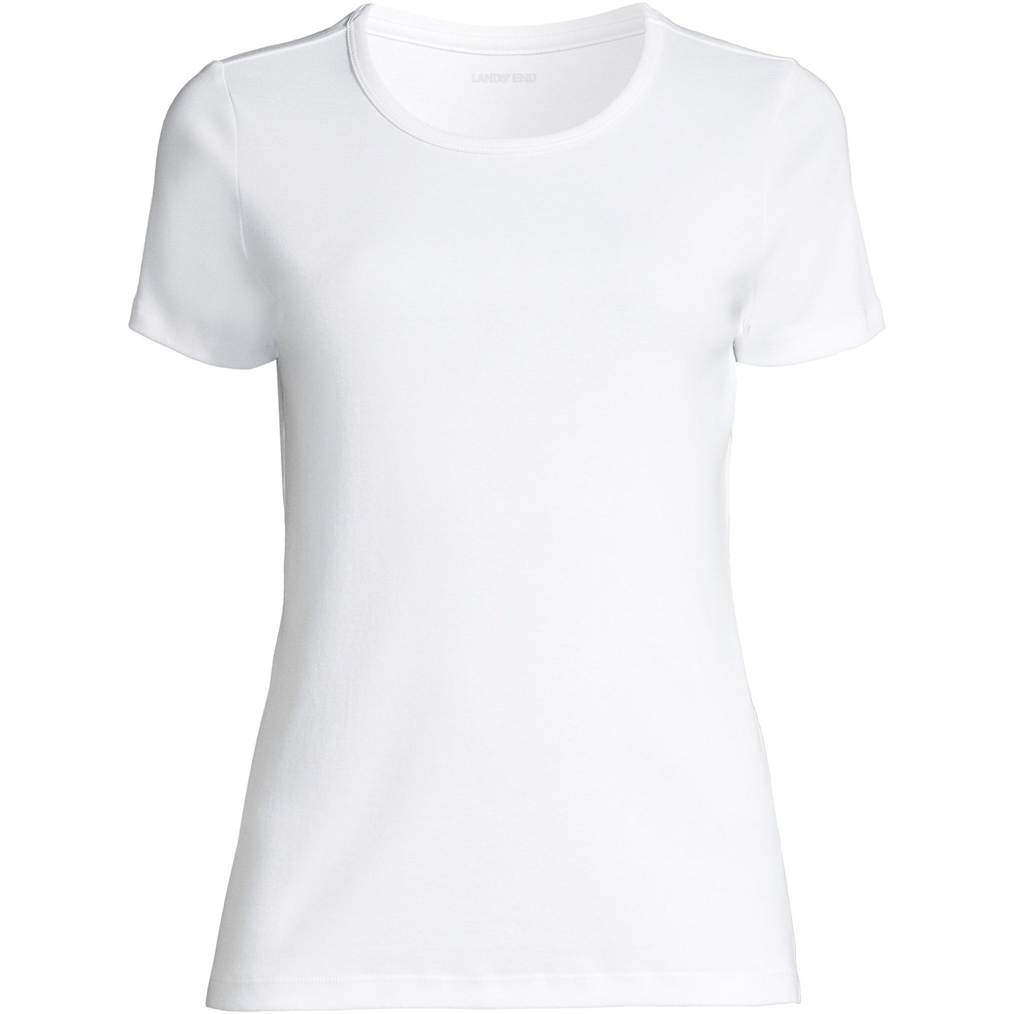 Women's Cotton Rib Short Sleeve Crewneck T-shirt | Lands' End (US)