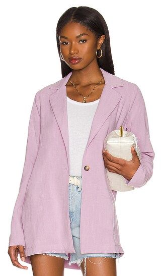 X REVOLVE Artemis Blazer in Lilac Linen | Revolve Clothing (Global)