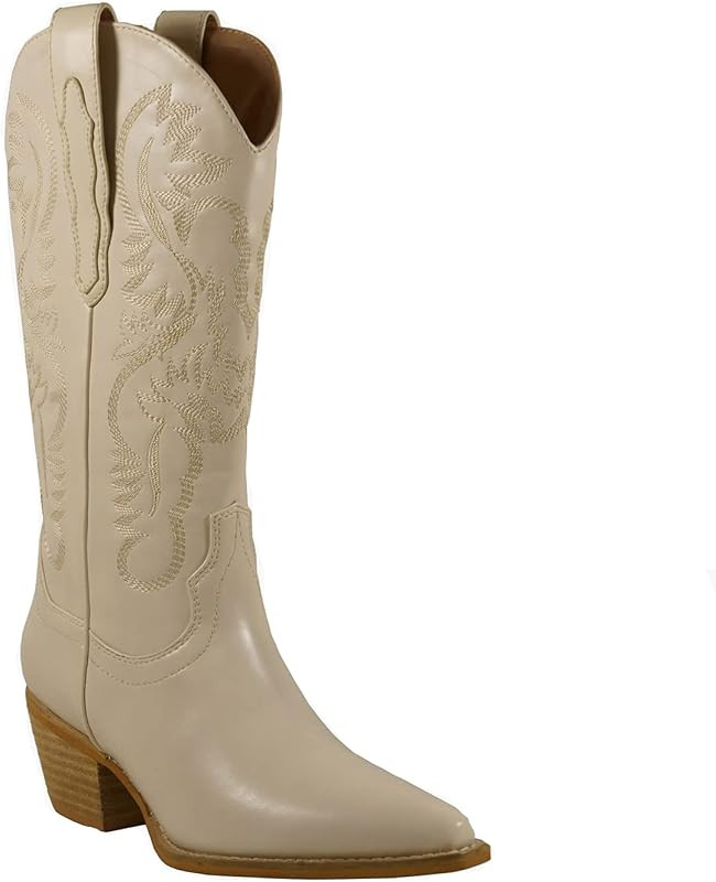 ARiderGirl Hanan Women Knee High Western Style Stacked Heel Boots | Amazon (US)