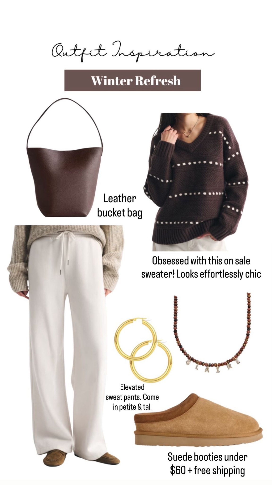 On sale comfy neutrals outfit from Abercrombie. Pants come in petite 

#LTKSaleAlert #LTKPetite