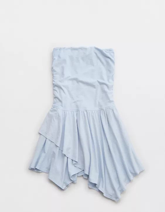 Aerie Strapless Handkerchief Mini Dress | American Eagle Outfitters (US & CA)
