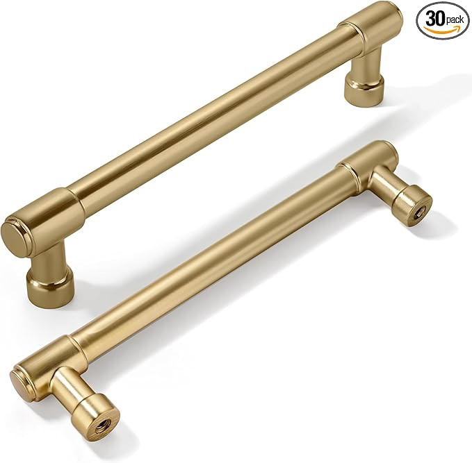 khtumeware 30 Pack 6 Inch(152mm) Champagne Bronze Cabinet Pulls Satin Brass Cabinet Pulls Gold Ki... | Amazon (US)