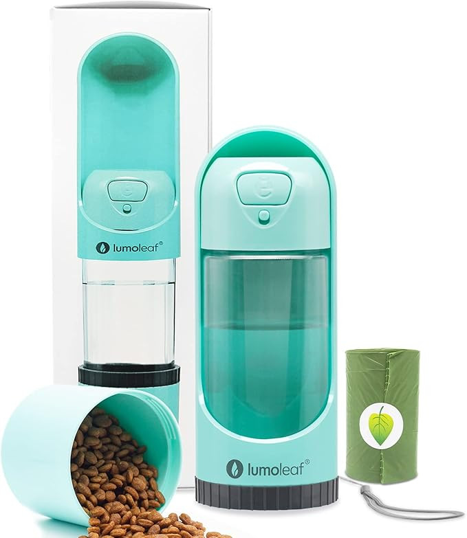LumoLeaf Dog Water Bottle, 2 in 1 Portable Pet Water Dispenser with Treats Cup and Poop Bag for P... | Amazon (US)