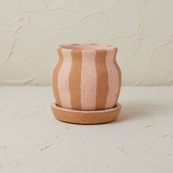 5.5" Striped Terracotta Planter Brown/Pink - Opalhouse™ designed with Jungalow™ | Target