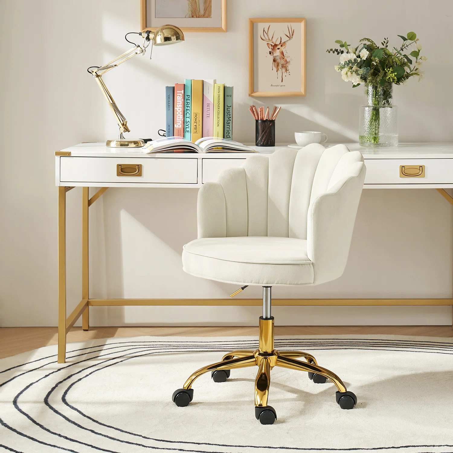 Belanda 23'' W Modern Velvet  Task Chair with Tufted Back | Wayfair North America