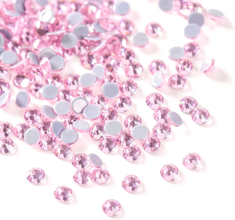 Amazon.com: HSONAIGEE SS16 Light Pink Hotfix Rhinestones Bulk, 1440 Pieces Hot Flat Back Crystals... | Amazon (US)