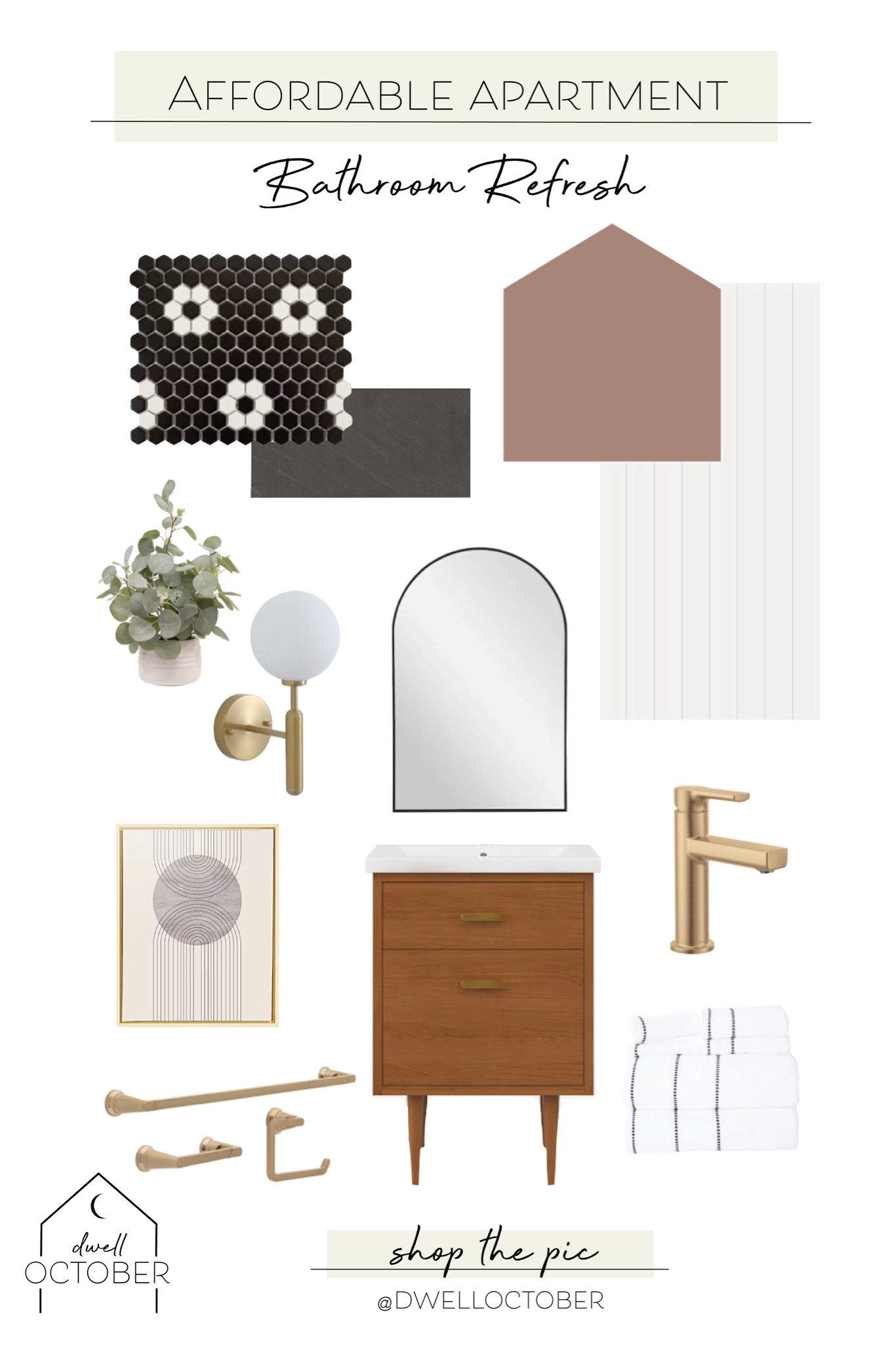 #AD we're excited to share this affordable bathroom refresh #dwelloctoberstudio recently designed for a local apartment owner. for this project, we teamed up with @loweshomeimprovement, exclusively using @loweshomeimprovement products to transform the bathroom. this apartment did not have a lot of existing character to work with, so we opted for a darker, moody aesthetic to make the space feel warmer and more welcoming. our goal was to choose more durable higher quality materials that would withstand the test of time as this is a rental, all while keeping the renovation budget in check. #LowesPartner #dwelloctober

#LTKFindsUnder100 #LTKHome #LTKFindsUnder50