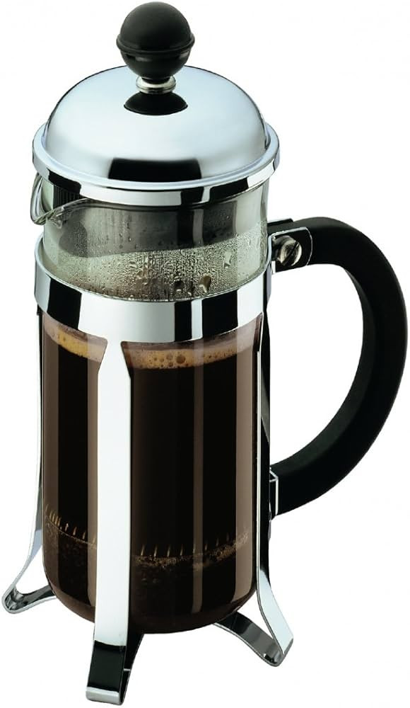 Bodum 12oz Chambord French Press Coffee Maker, High-Heat Borosilicate Glass, Polished Stainless S... | Amazon (US)