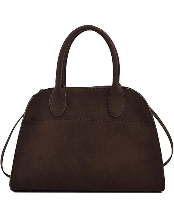 Suede Tote Bag for Women, Women's Suede Purse Vintage Top Handle Bag, Fashion Retro Shoulder Satc... | Amazon (US)