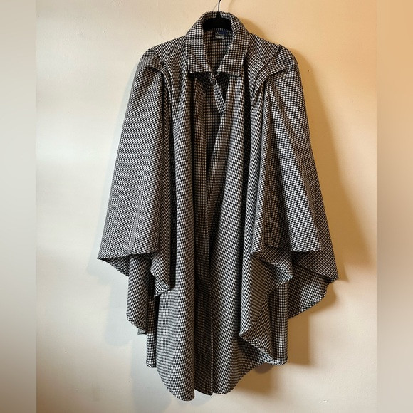 Vintage Honey Wool Blend Houndstooth Cape Poncho | Poshmark